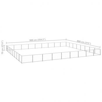 Hundezwinger Silbern 72 m² Stahl