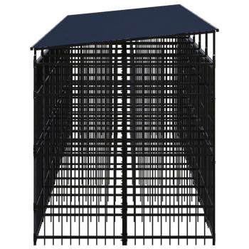 Outdoor-Hundezwinger mit Dach Stahl 12,9 m²
