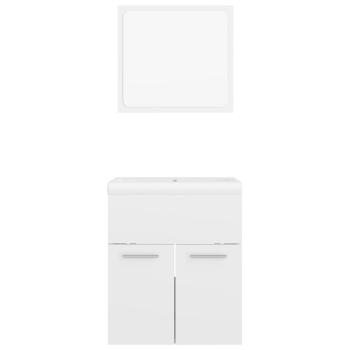 Badmöbel-Set Hochglanz-Weiß Holzwerkstoff