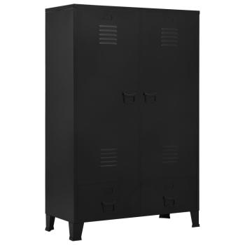 Kleiderschrank Industrial Schwarz 90x40x140 cm Stahl