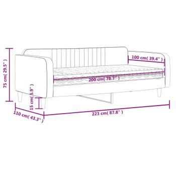Tagesbett mit Matratze Dunkelgrau 100x200 cm Samt