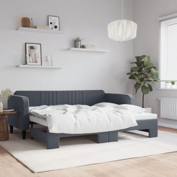 ARDEBO.de - Tagesbett Ausziehbar Dunkelgrau 90x200 cm Samt