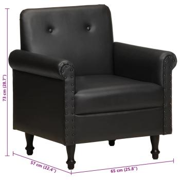 Sessel Schwarz Echtleder