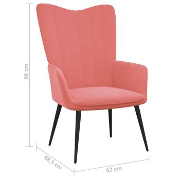 Relaxsessel mit Hocker Rosa Samt