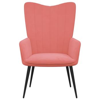 Relaxsessel mit Hocker Rosa Samt