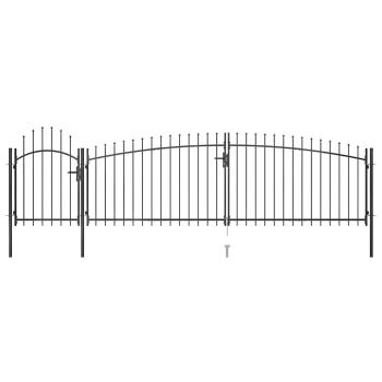 Gartentor mit Speerspitzen 5x1,75 m Schwarz