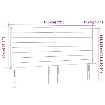 Kopfteil mit Ohren Dunkelbraun 183x16x118/128 cm Stoff