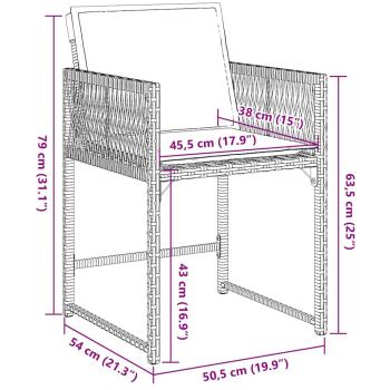 Gartenstühle mit Kissen 4 Stk. Beigemischung Poly Rattan
