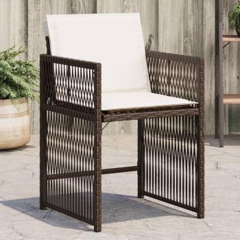 ARDEBO.de - Gartenstühle mit Kissen 4 Stk. Braun Poly Rattan