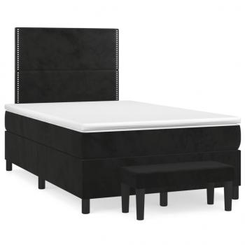 ARDEBO.de - Boxspringbett mit Matratze Schwarz 120x190 cm Samt
