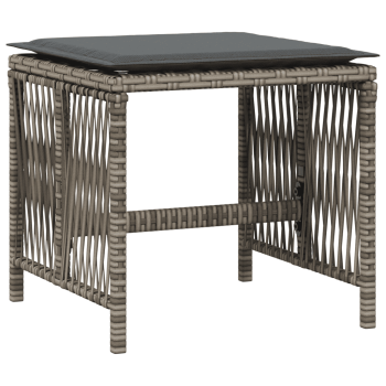 9-tlg. Garten-Essgruppe mit Kissen Grau Poly Rattan