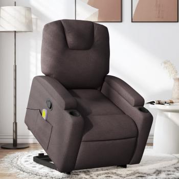 ARDEBO.de - Massagesessel mit Aufstehhilfe Dunkelbraun Stoff