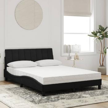 Bett mit Matratze Schwarz 140x200 cm Samt