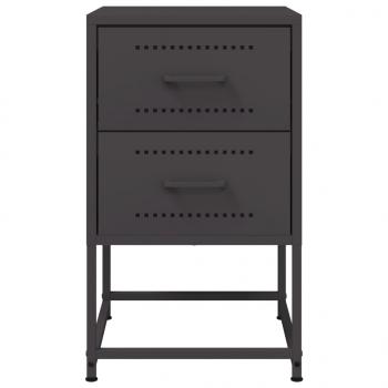 Nachttische 2 Stk. Schwarz 36x39x60,5 cm Stahl