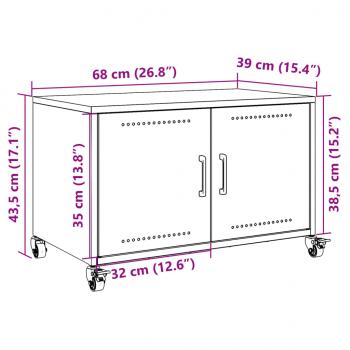 TV-Schrank Rosa 68x39x43,5 cm Stahl