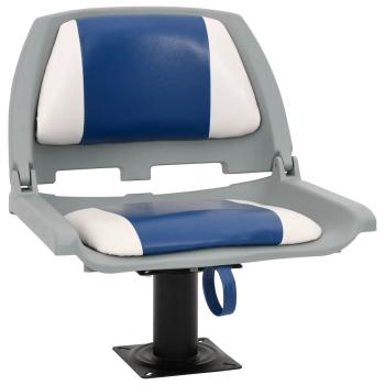 ARDEBO.de - 2-tlg. Bootssitz-Set Klappbar Blau und Weiß 48x51x41 cm