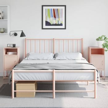 ARDEBO.de - Nachttische 2 Stk. Rosa 36x39x78 cm Stahl