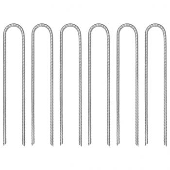 ARDEBO.de - Zeltheringe 6 Stk. U-Form 30 cm Ø7 mm Verzinkter Stahl