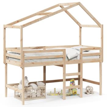 ARDEBO.de - Hochbett mit Leiter und Dach 80x200 cm Massivholz Kiefer