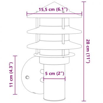 Außenwandleuchten 2 Stk. Silbern Edelstahl