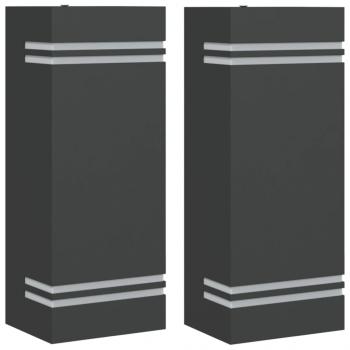 ARDEBO.de - Außenwandleuchten 2 Stk. Schwarz Edelstahl