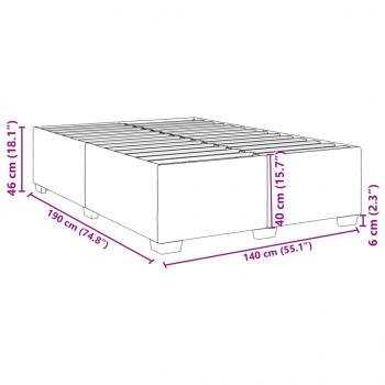 Bettgestell ohne Matratze Dunkelgrau 140x190 cm Stoff