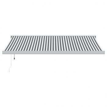 Markise Einziehbar Anthrazit und Weiß 4,5x3 m Stoff & Aluminium