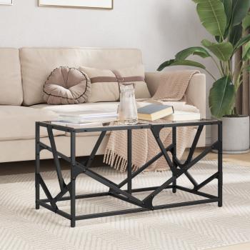 ARDEBO.de - Couchtisch mit Glasplatte Transparent 78,5x40x41 cm Stahl