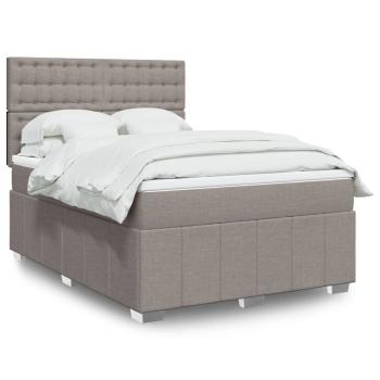 ARDEBO.de - Boxspringbett mit Matratze Taupe 140x200 cm Stoff