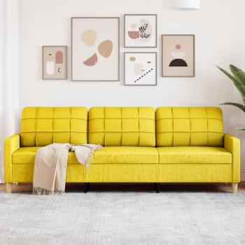 ARDEBO.de - 3-Sitzer-Sofa Hellgelb 210 cm Stoff