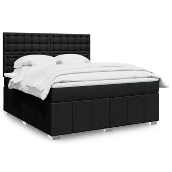 ARDEBO.de - Boxspringbett mit Matratze Schwarz 180x200 cm Stoff