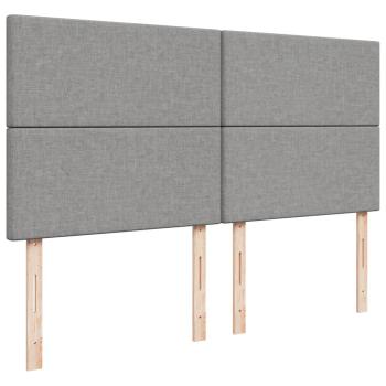ARDEBO.de - Boxspringbett mit Matratze Hellgrau 180x200 cm Stoff