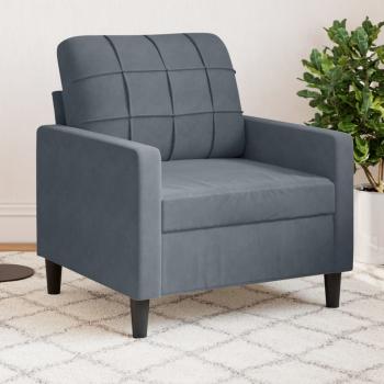 ARDEBO.de - Sessel Dunkelgrau 60 cm Samt