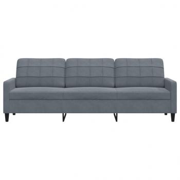 3-Sitzer-Sofa Dunkelgrau 210 cm Samt
