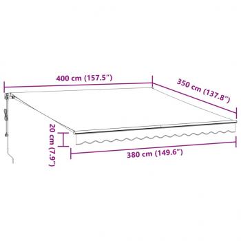 Markise Automatisch mit LEDs Anthrazit & Weiß 400x350 cm