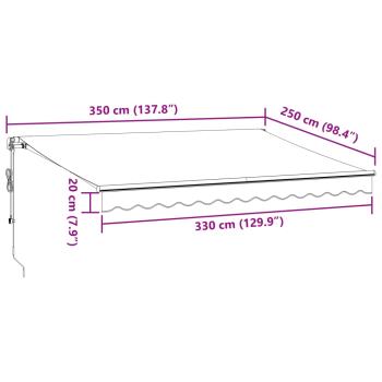 ARDEBO.de - Markise Automatisch mit LEDs Weinrot 350x250 cm