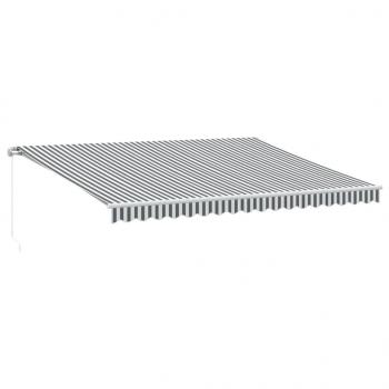Markise Manuell mit LED Anthrazit & Weiß 450x350 cm