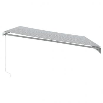 Markise Manuell mit LED Anthrazit & Weiß 450x350 cm