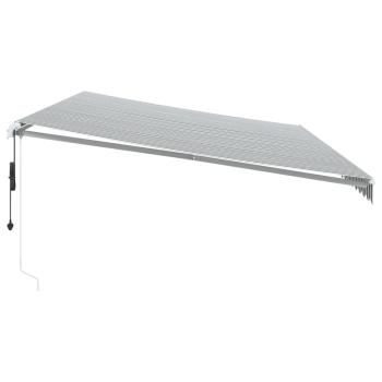 Markise Automatisch mit LED Anthrazit & Weiß 600x350 cm