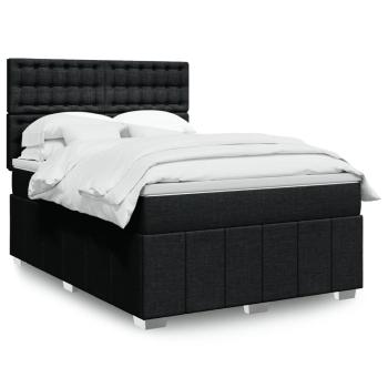 ARDEBO.de - Boxspringbett mit Matratze Schwarz 140x200 cm Stoff