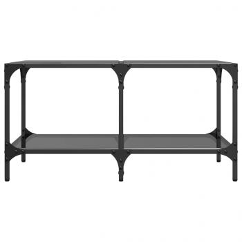 Couchtisch mit Glasplatte Schwarz 78,5x40x40 cm Stahl