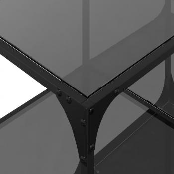 Couchtisch mit Glasplatte Schwarz 78,5x40x40 cm Stahl