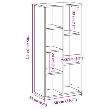 Bücherregal Sonoma-Eiche 50x25x105 cm Holzwerkstoff