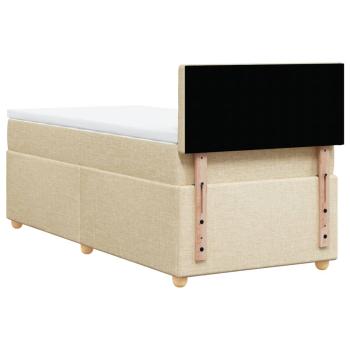 ARDEBO.de - Boxspringbett mit Matratze Creme 80x200 cm Stoff
