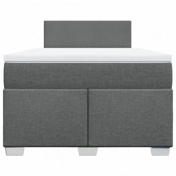 Boxspringbett mit Matratze Dunkelgrau 120x200 cm Stoff