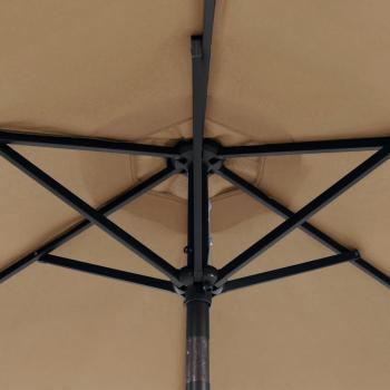 Sonnenschirm mit LED und Stahlmast Taupe 225x225x212 cm