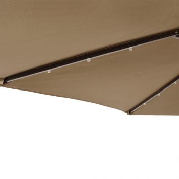 Sonnenschirm mit LED und Stahlmast Taupe 225x225x212 cm