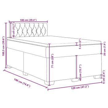 Boxspringbett mit Matratze Hellgrau 120x190 cm Stoff