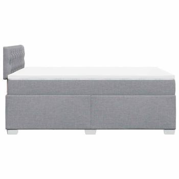 Boxspringbett mit Matratze Hellgrau 120x190 cm Stoff