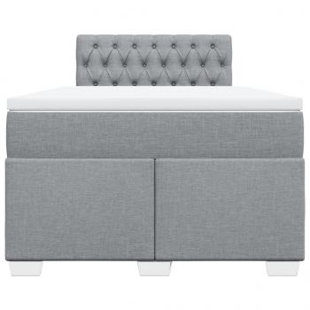 Boxspringbett mit Matratze Hellgrau 120x200 cm Stoff